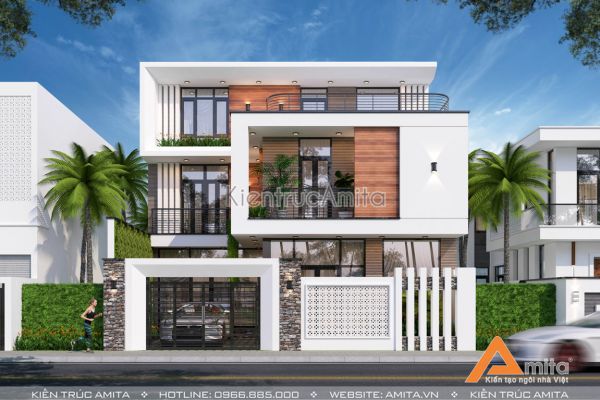 Vẻ đẹp ấn tượng của kiến trúc biệt thự hiện đại 3 tầng BT31334