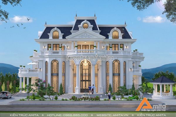 Hút mắt cùng mẫu thiết kế biệt thự lâu đài 3 tầng BT32144 