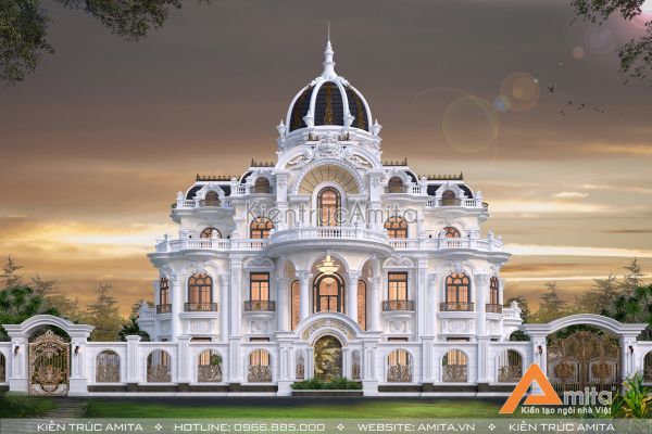 Siêu biệt thự lâu đài tân cổ điển kiểu Pháp đẹp xuất sắc BT32315