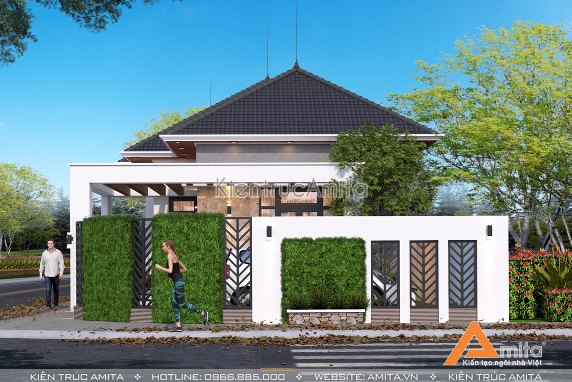 Mẫu nhà cấp 4 hiện đại mái Thái đẹp