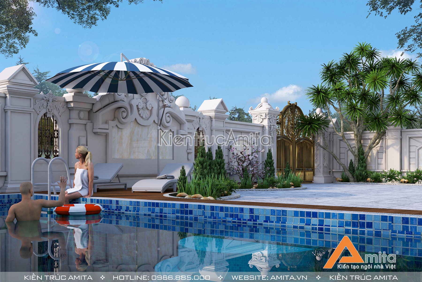 Biệt thự lâu đài cổ điển Pháp 2 tầng đẹp