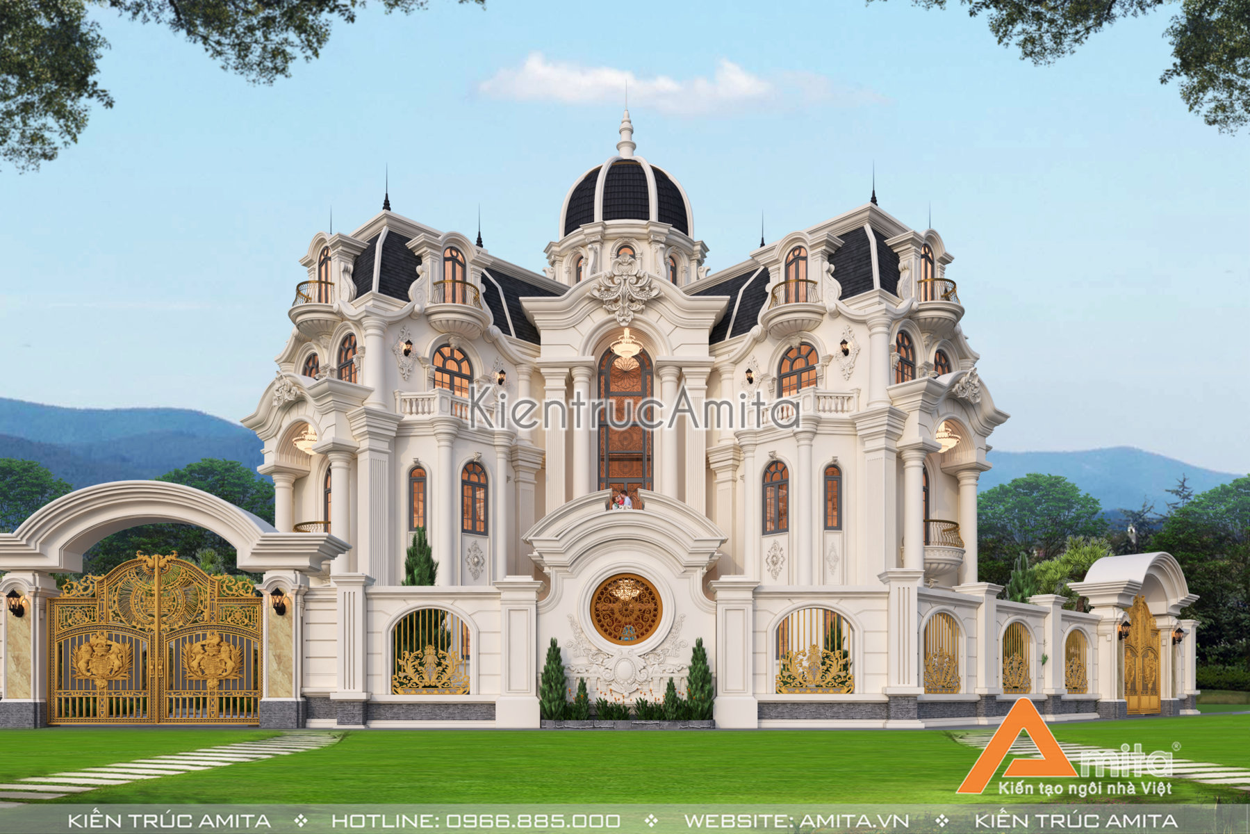 Thiết kế lâu đài biệt thự tân cổ điển đẹp