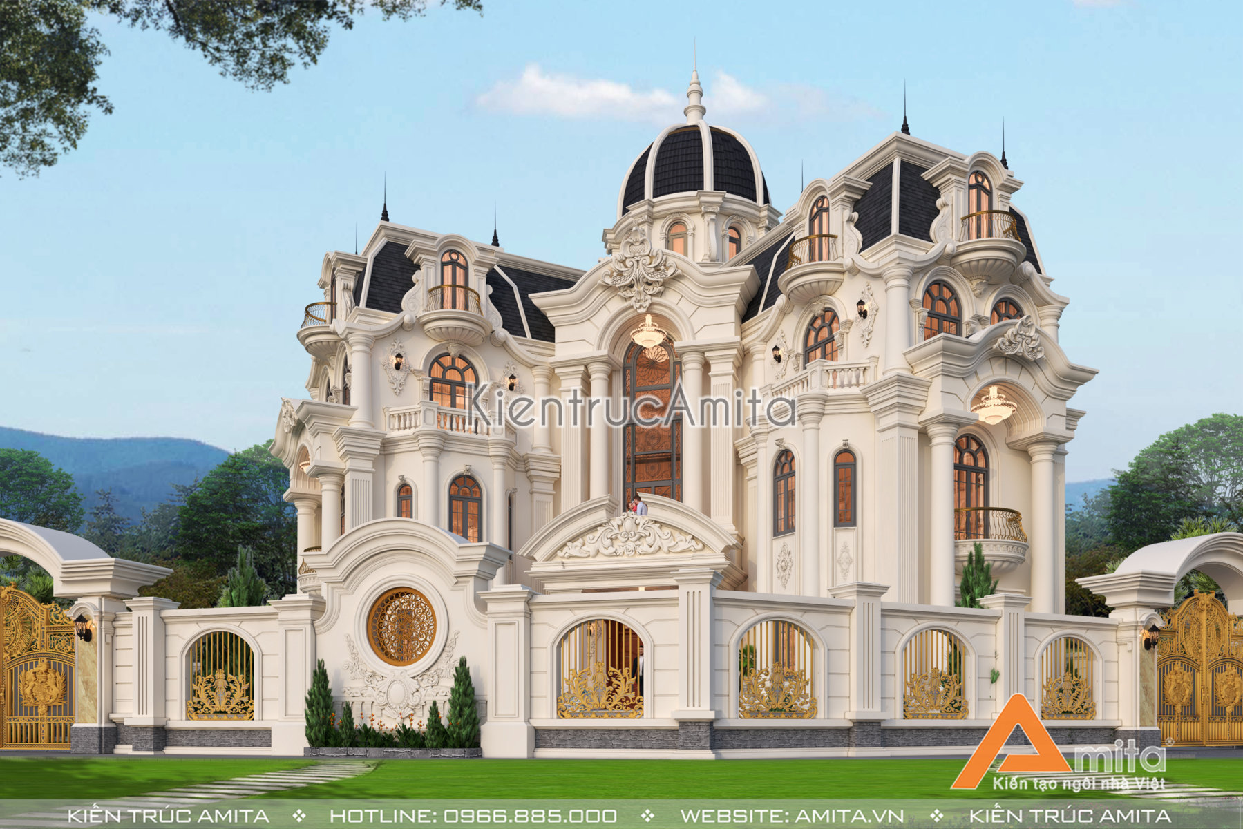 Thiết kế lâu đài biệt thự tân cổ điển đẹp