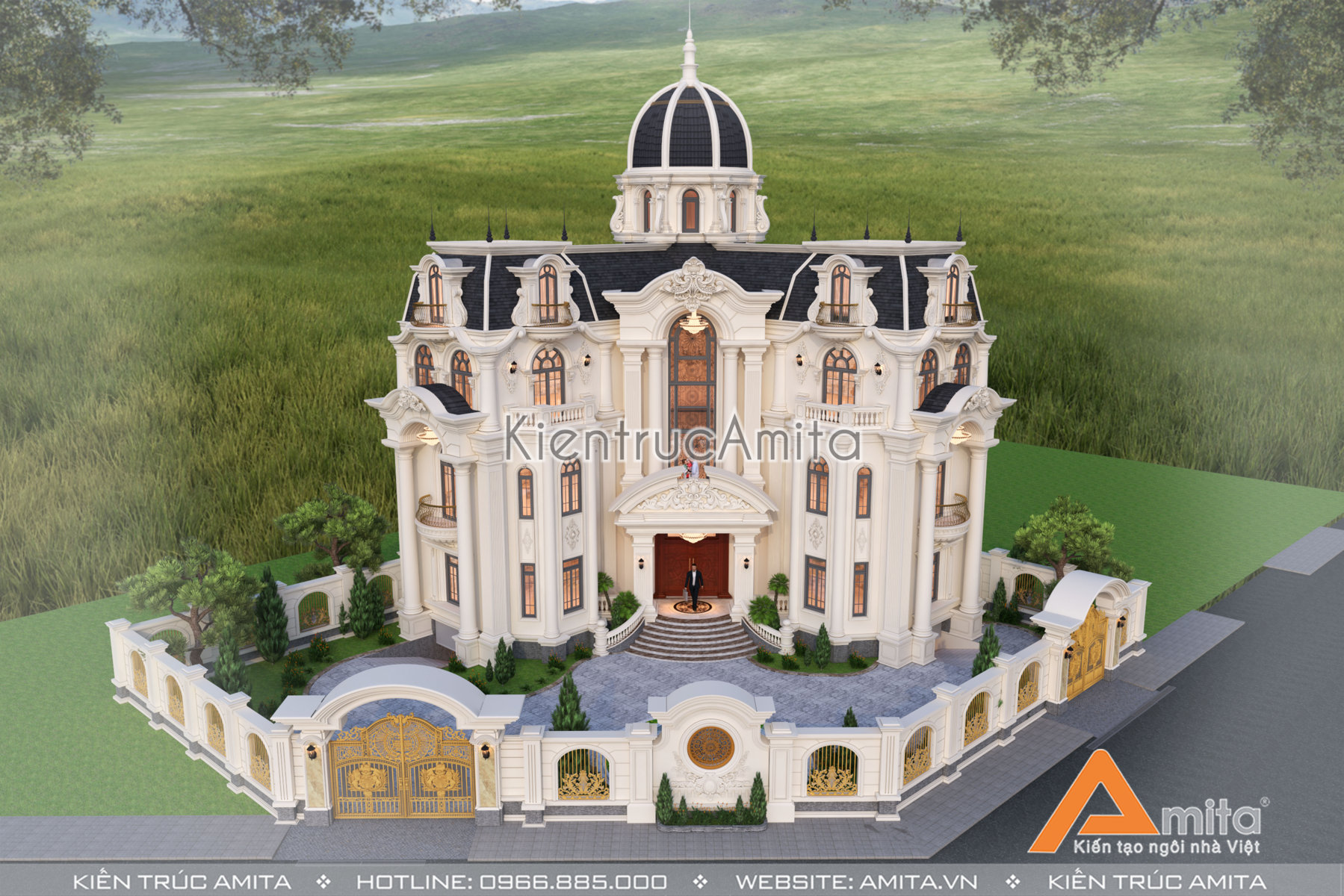 Thiết kế lâu đài biệt thự tân cổ điển đẹp