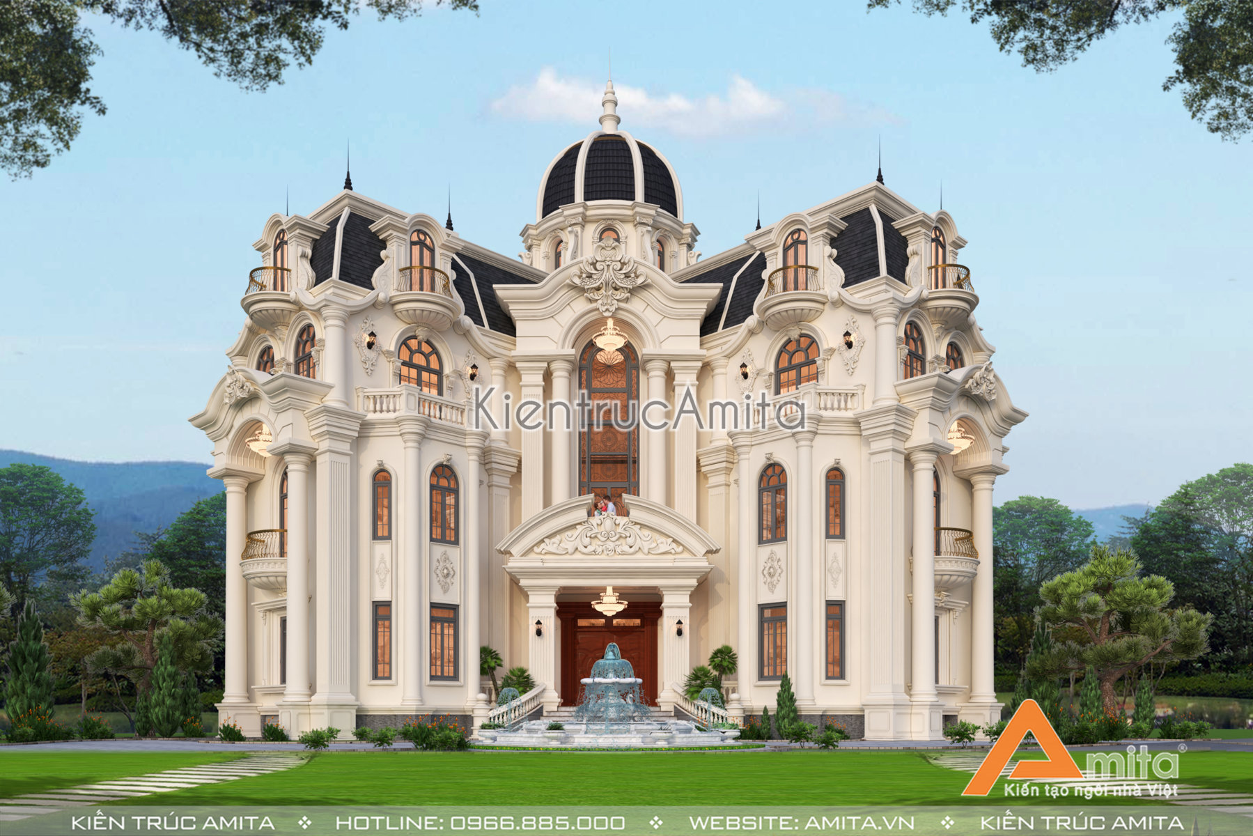 Thiết kế lâu đài biệt thự tân cổ điển đẹp