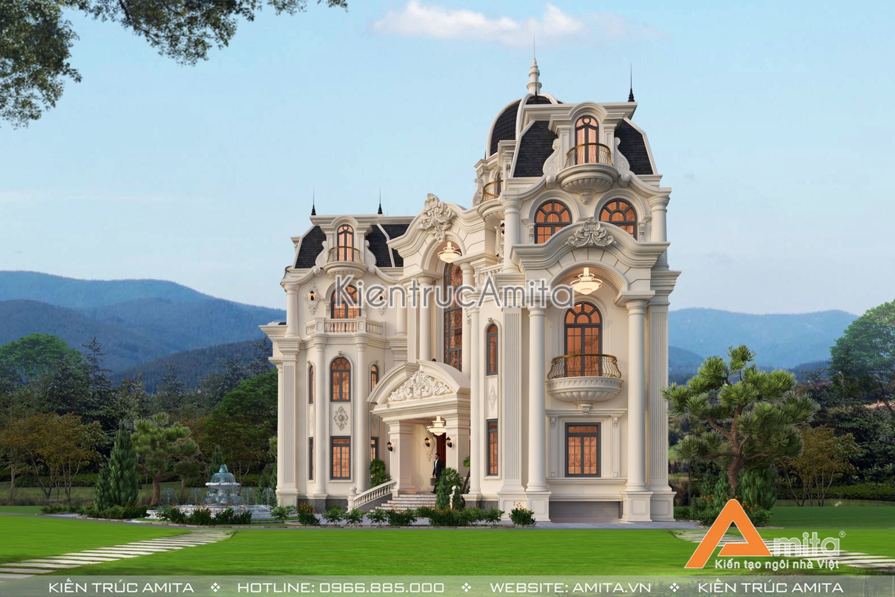 Thiết kế lâu đài biệt thự tân cổ điển đẹp
