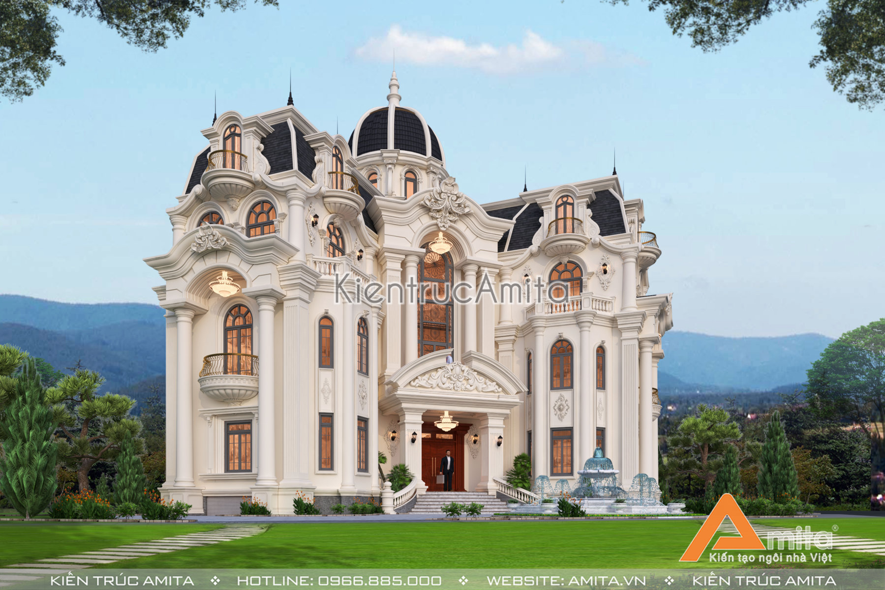 Thiết kế lâu đài biệt thự tân cổ điển đẹp