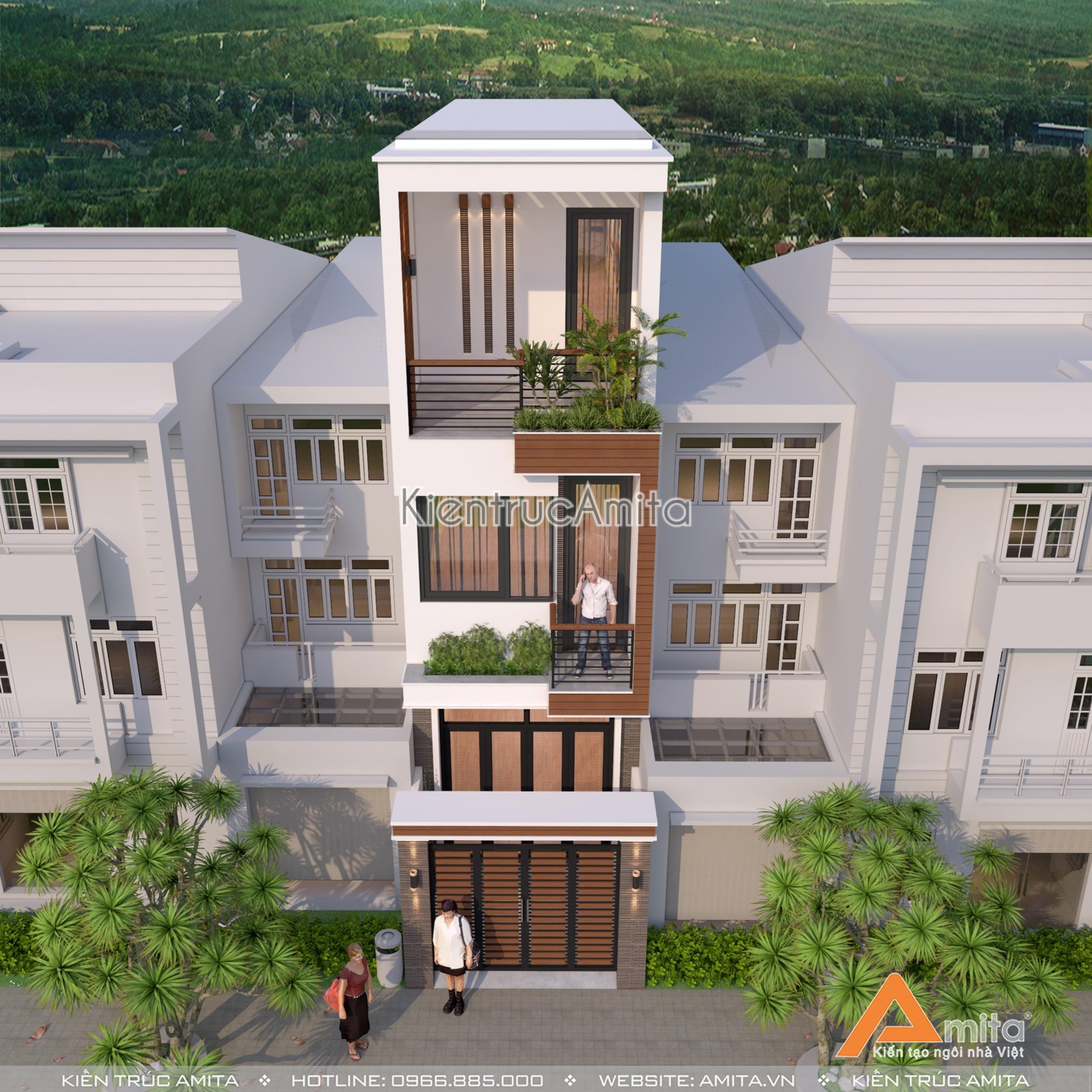 Mẫu nhà mặt phố 3 tầng hiện đại đẹp