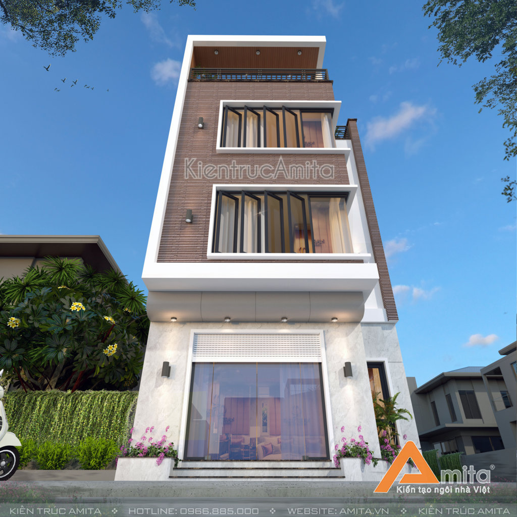 Thiết kế nhà phố 2 mặt tiền hiện đại