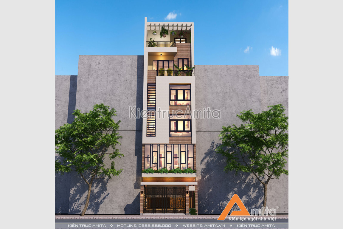 Thiết kế nhà phố 6 tầng hiện đại