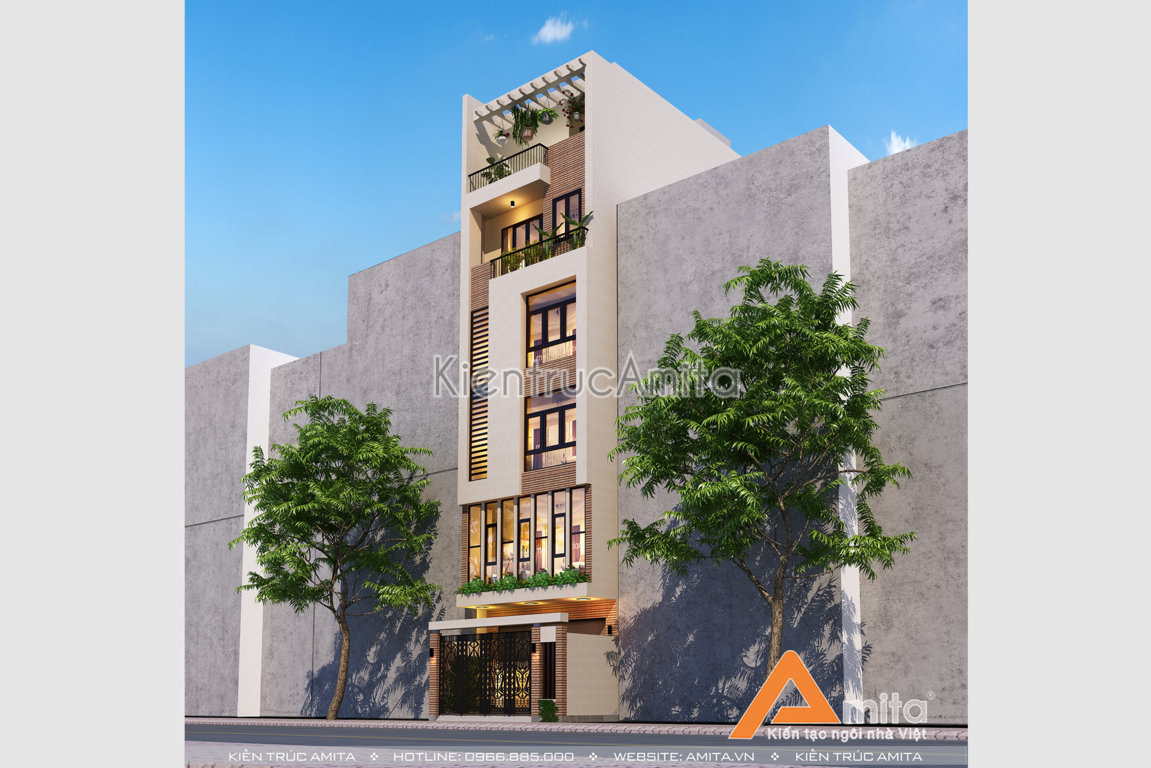 Thiết kế nhà phố 6 tầng hiện đại