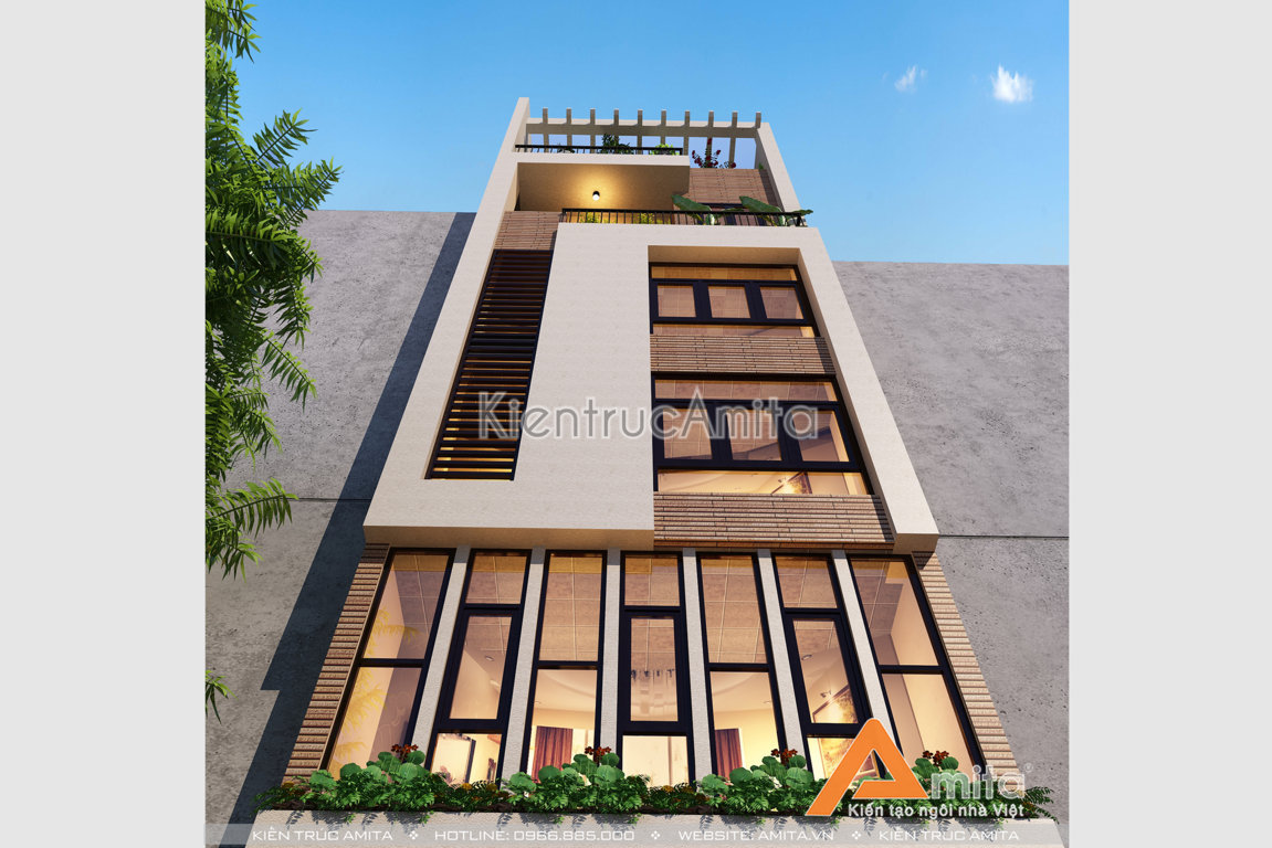 Thiết kế nhà phố 6 tầng hiện đại