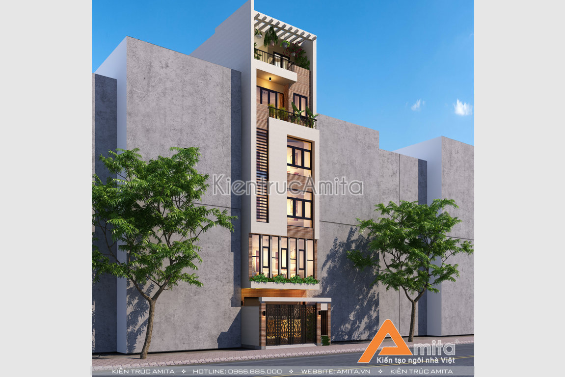 Thiết kế nhà phố 6 tầng hiện đại