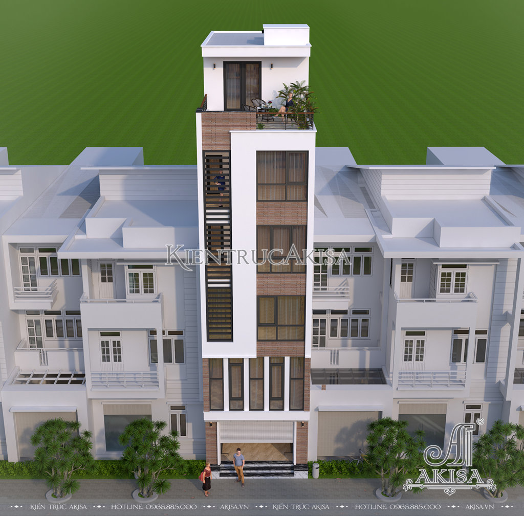 Thiết kế nhà phố hiện đại 6 tầng
