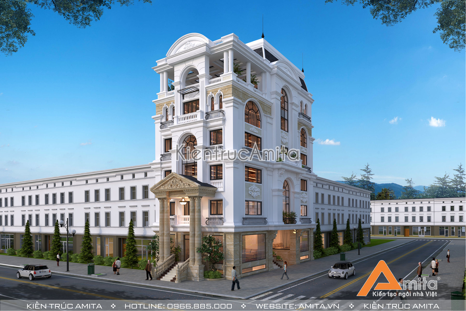 Mẫu nhà phố kết hợp văn phòng cho thuê phong cách Pháp