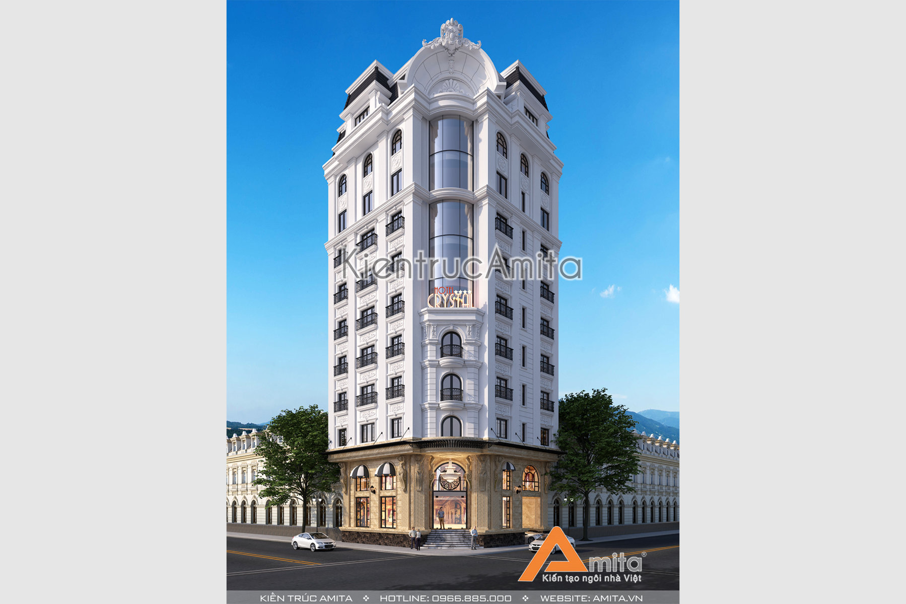 Thiết kế khách sạn kiến trúc tân cổ điển Pháp