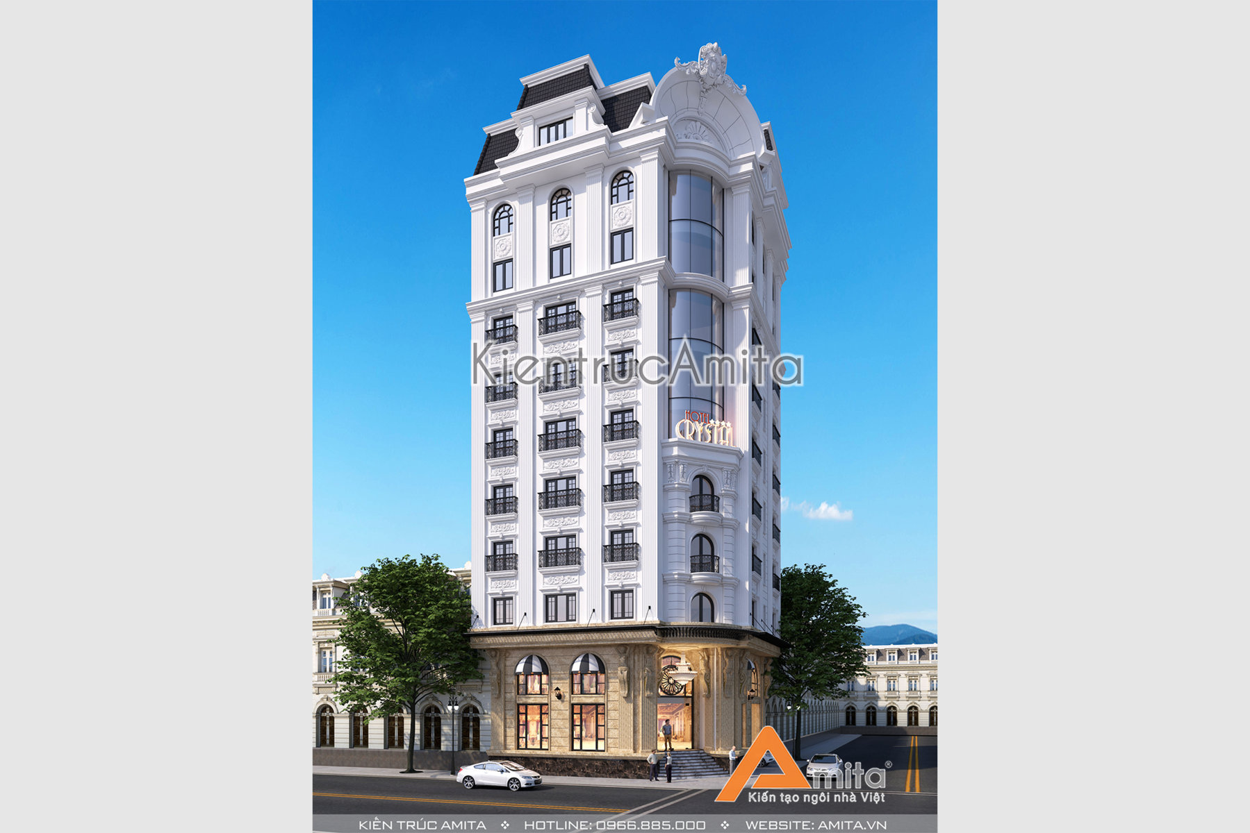 Thiết kế khách sạn kiến trúc tân cổ điển Pháp
