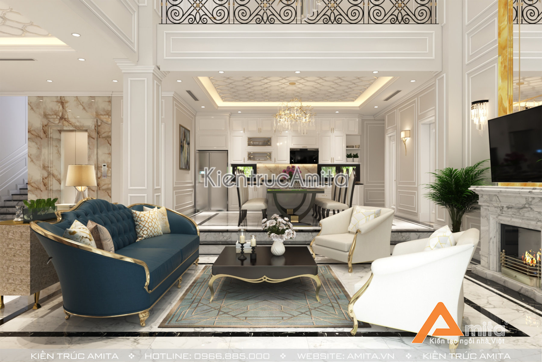 Thiết kế nội thất biệt thự phong cách tân cô điển