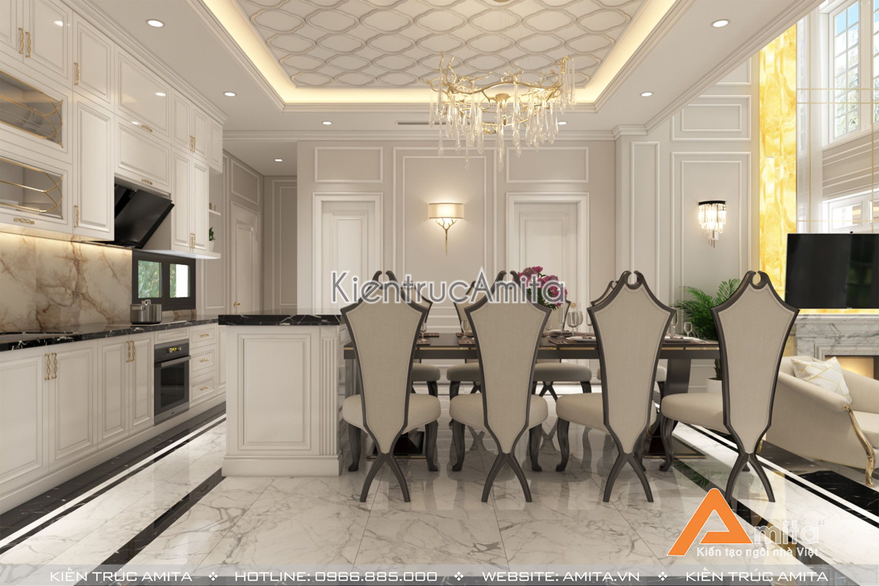 Thiết kế nội thất biệt thự phong cách tân cô điển