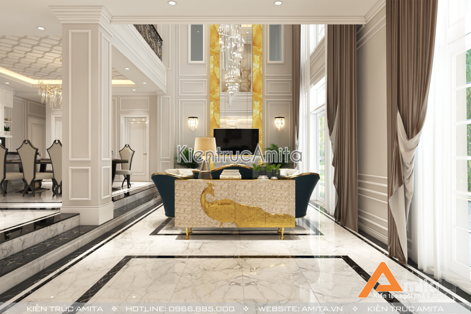 Thiết kế nội thất biệt thự phong cách tân cô điển