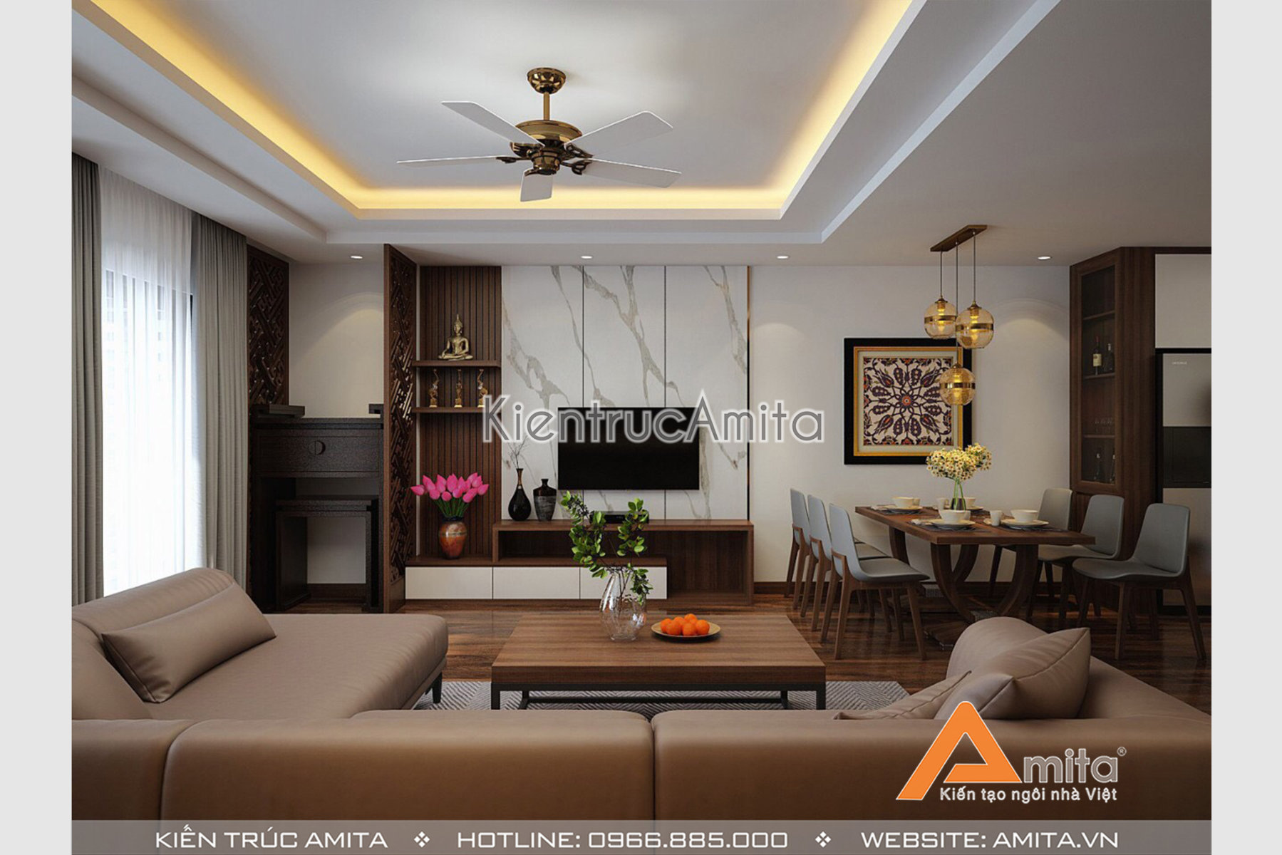 Thiết kế nội thất chung cư một phòng ngủ