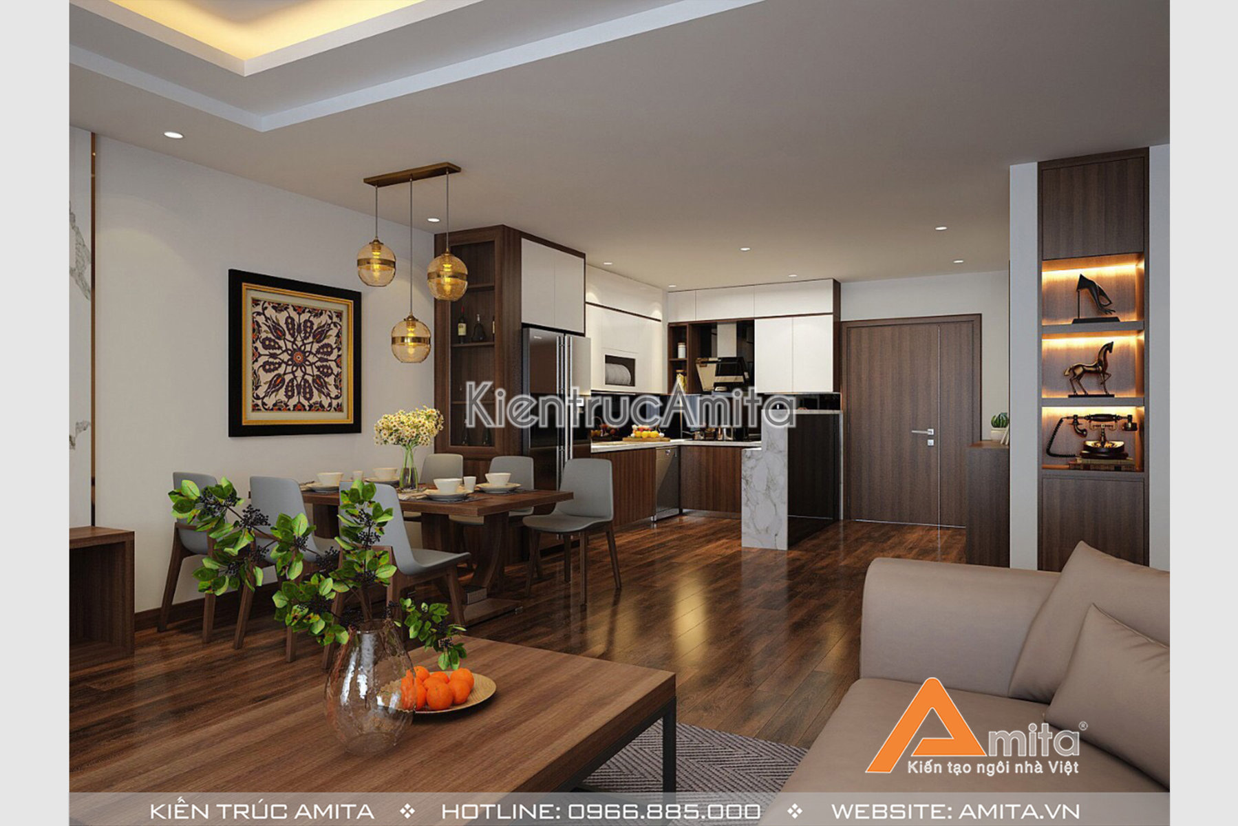 Thiết kế nội thất chung cư một phòng ngủ