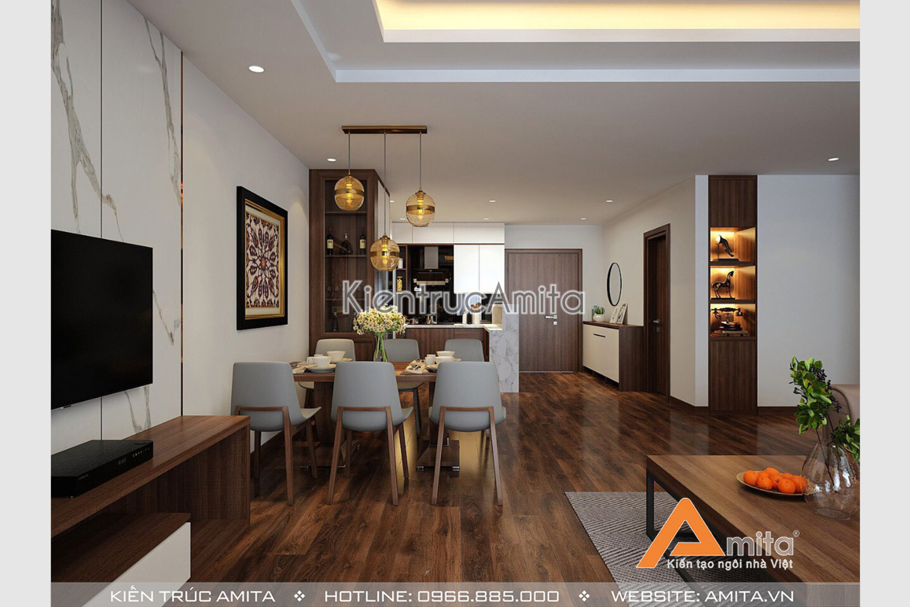 Thiết kế nội thất chung cư một phòng ngủ