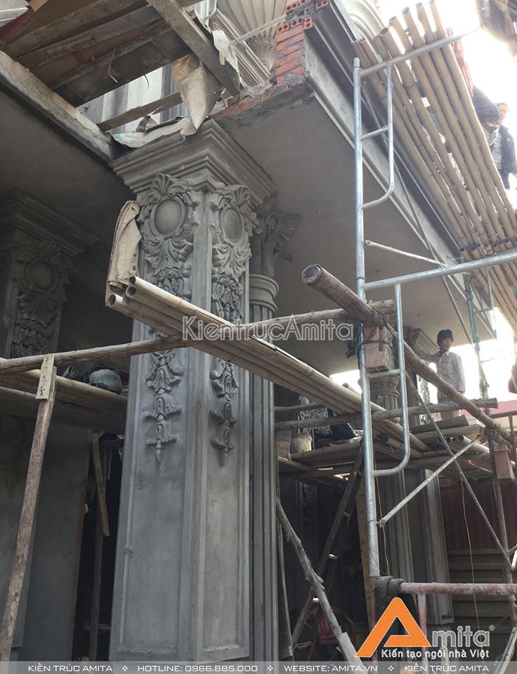 Giám sát thi công biệt thự 4 tầng tân cổ điển