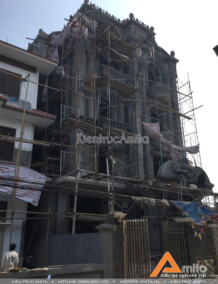 Giám sát thi công biệt thự 4 tầng tân cổ điển