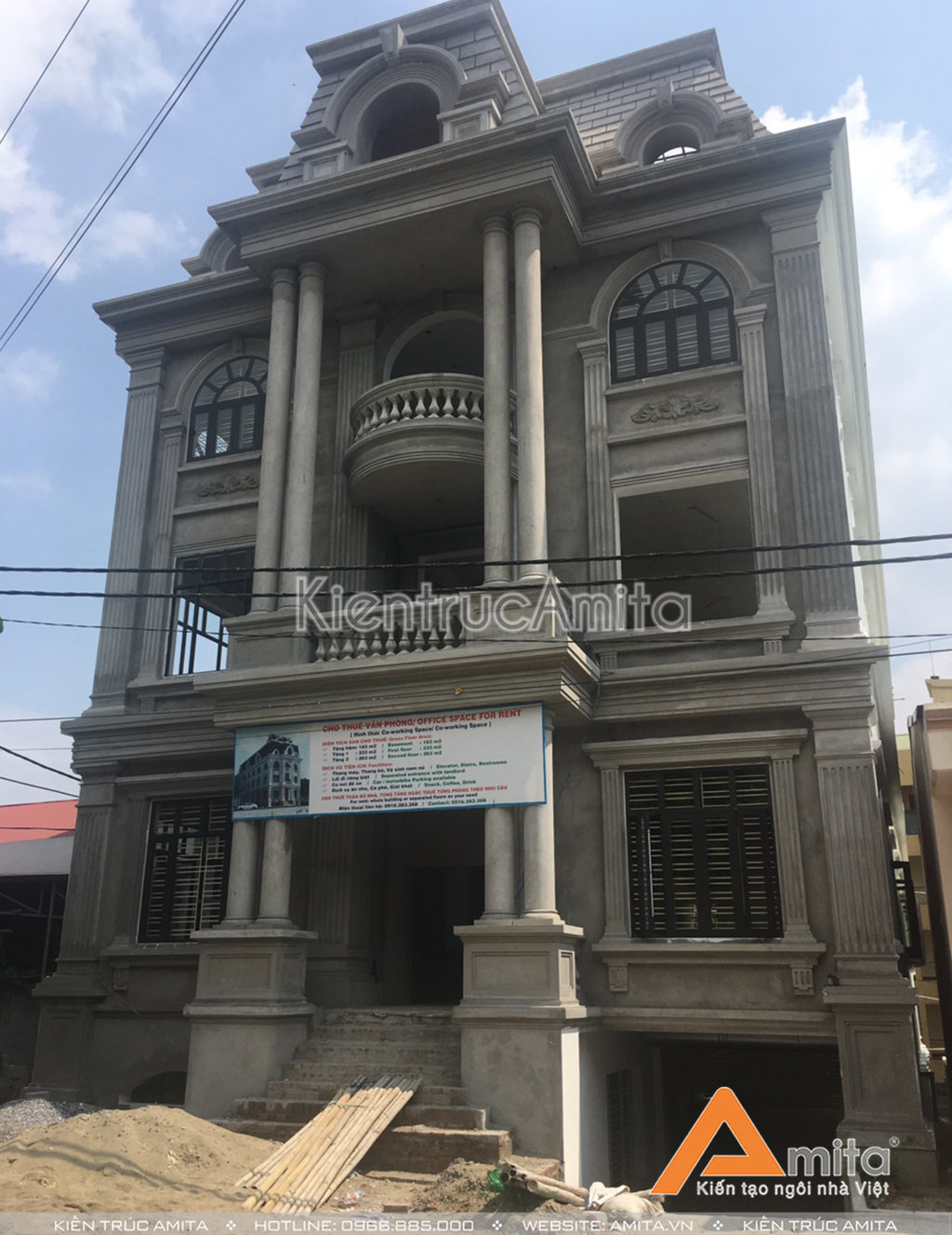 Thi công trọn gói biệt thự tân cổ điển 4 tầng