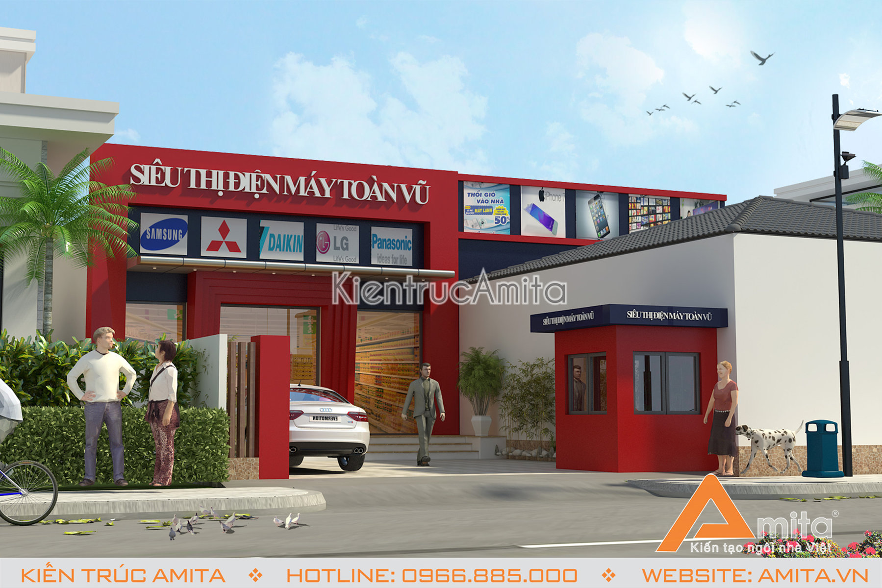 Mẫu thiết kế siêu thị mini 1 tầng tại Hà Nội (CĐT: ông Toàn) KT11017